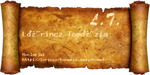 Lőrincz Tomázia névjegykártya