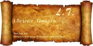 Lőrincz Tomázia névjegykártya