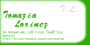tomazia lorincz business card